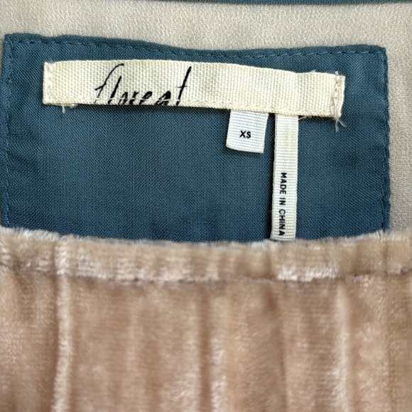 Anthropologie Floreat Champagne Crinkled Velvet Tunic Shift Dress Size XS - Picture 4 of 15